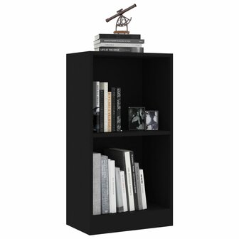 Boekenkast 40x24x75 cm bewerkt hout zwart 3