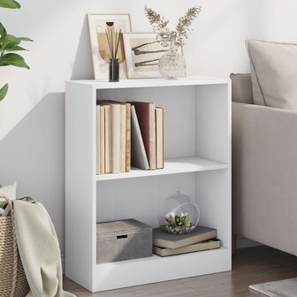 Boekenkast 60x24x76 cm bewerkt hout wit 1