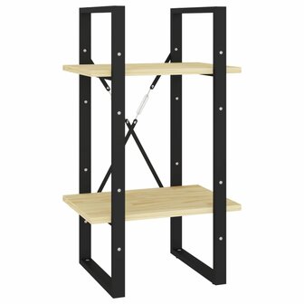 Boekenkast met 2 schappen 40x30x70 cm massief grenenhout 2