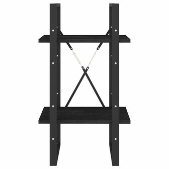 Boekenkast met 2 schappen 40x30x70 cm massief grenenhout zwart 5