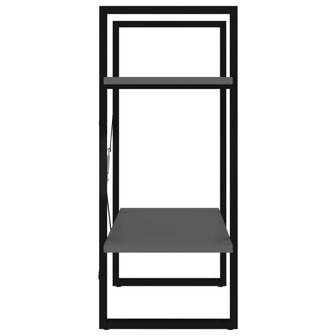 Boekenkast met 2 schappen 60x30x70 cm bewerkt hout grijs 6