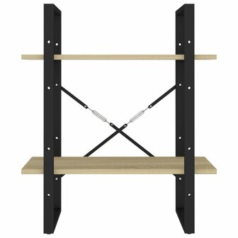 Boekenkast met 2 schappen 60x30x70 cm bewerkt hout sonoma eiken 5