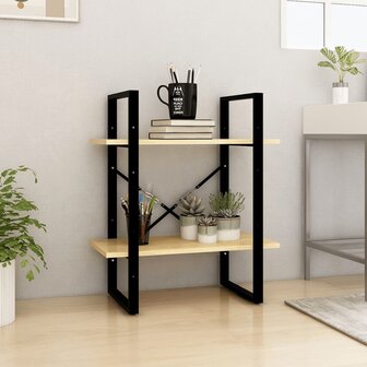 Boekenkast met 2 schappen 60x30x70 cm massief grenenhout 1