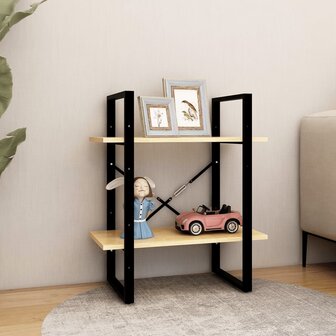 Boekenkast met 2 schappen 60x30x70 cm massief grenenhout 3
