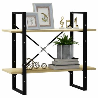 Boekenkast met 2 schappen 80x30x70 cm spaanplaat sonoma eiken 3