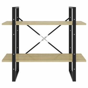 Boekenkast met 2 schappen 80x30x70 cm spaanplaat sonoma eiken 4