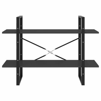 Boekenkast met 2 schappen 100x30x70 cm spaanplaat grijs 5