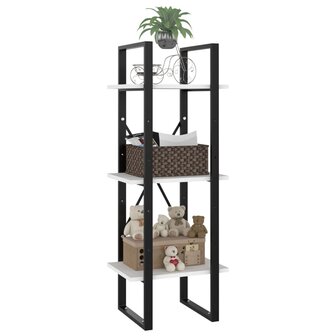 Boekenkast met 3 schappen 40x30x105 cm bewerkt hout wit 4