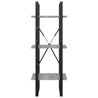 Boekenkast met 3 schappen 40x30x105 cm bewerkt hout betongrijs 5