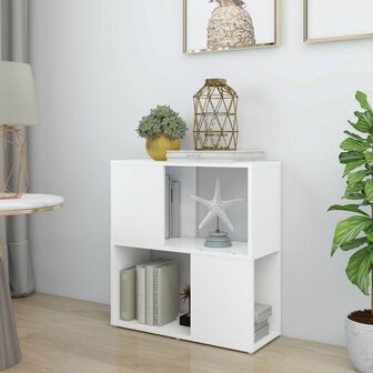 Boekenkast 60x24x63 cm bewerkt hout wit 1