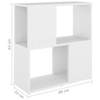 Boekenkast 60x24x63 cm bewerkt hout wit 7