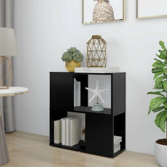 Boekenkast 60x24x63 cm bewerkt hout zwart 1