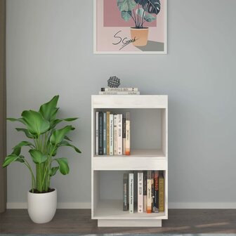 Boekenkast 40x35x71 cm massief grenenhout wit 3