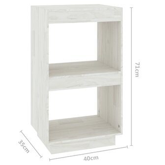 Boekenkast 40x35x71 cm massief grenenhout wit 8