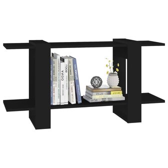 Boekenkast 100x30x51 cm bewerkt hout zwart 5