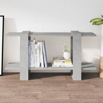 Boekenkast 100x30x51 cm bewerkt hout betongrijs 1