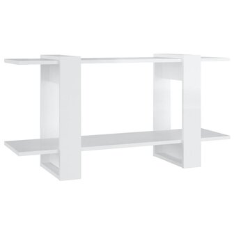 Boekenkast 100x30x51 cm bewerkt hout hoogglans wit 2