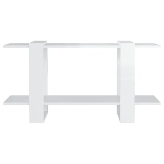 Boekenkast 100x30x51 cm bewerkt hout hoogglans wit 3