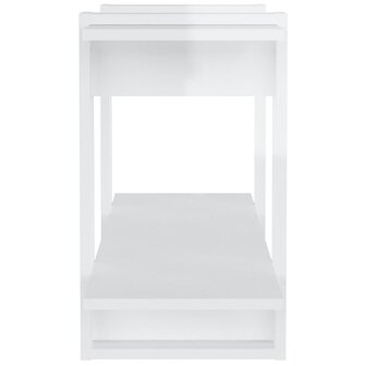 Boekenkast 100x30x51 cm bewerkt hout hoogglans wit 4