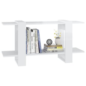 Boekenkast 100x30x51 cm bewerkt hout hoogglans wit 5