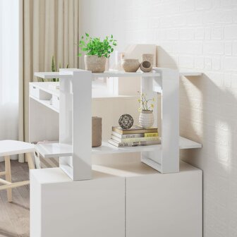 Boekenkast/kamerscherm 80x30x51 cm hoogglans wit 1