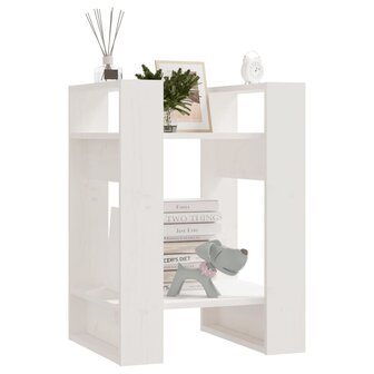 Boekenkast/kamerscherm 41x35x57 cm massief grenenhout wit 7