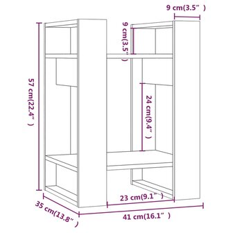 Boekenkast/kamerscherm 41x35x57 cm massief grenenhout wit 8