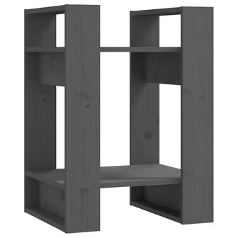 Boekenkast/kamerscherm 41x35x57 cm massief grenenhout grijs 2