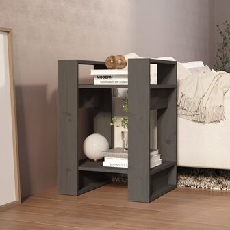 Boekenkast/kamerscherm 41x35x57 cm massief grenenhout grijs 6
