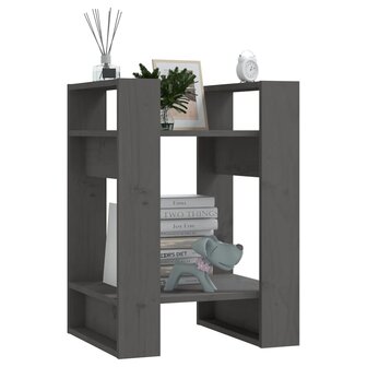 Boekenkast/kamerscherm 41x35x57 cm massief grenenhout grijs 7