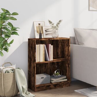 Boekenkast 60x24x76 cm bewerkt hout gerookt eikenkleurig 3