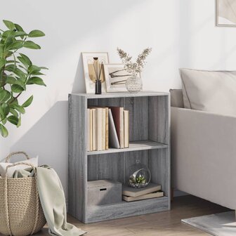 Boekenkast 60x24x76 cm bewerkt hout grijs sonoma eikenkleurig 3