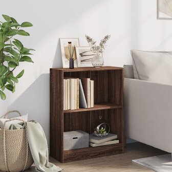 Boekenkast 60x24x76 cm bewerkt hout bruin eikenkleur 3