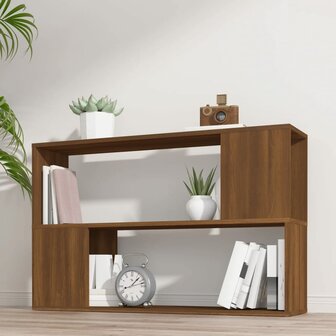 Boekenkast 100x24x63 cm bewerkt hout bruin eikenkleur 1