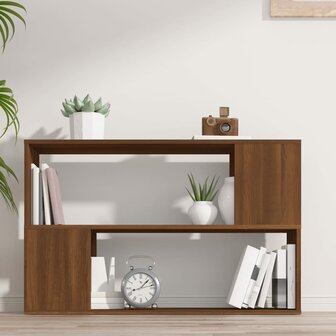 Boekenkast 100x24x63 cm bewerkt hout bruin eikenkleur 3
