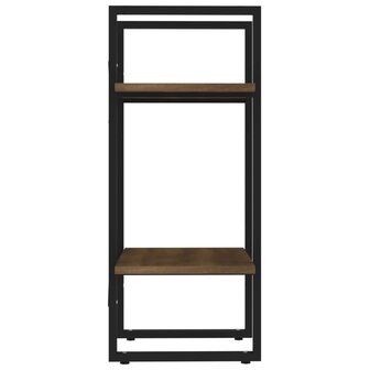 Boekenkast 2-laags 40x30x70 cm bewerkt hout bruin eikenkleur 6