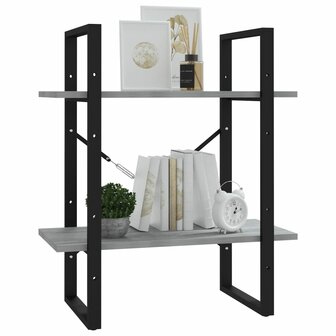 Boekenkast 60x30x70 cm bewerkt hout grijs sonoma eikenkleurig 4