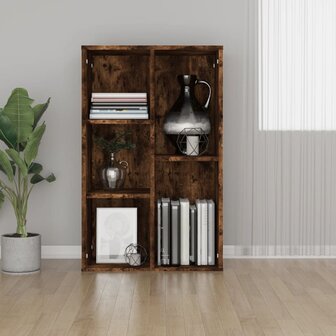 Boekenkast/dressoir 50x25x80 cm bewerkt hout gerookt eikenkleur 1
