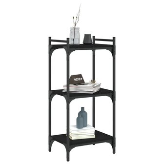 Boekenkast 3-laags 40x30x86 cm bewerkt hout zwart 3