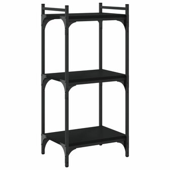 Boekenkast 3-laags 40x30x86 cm bewerkt hout zwart 6
