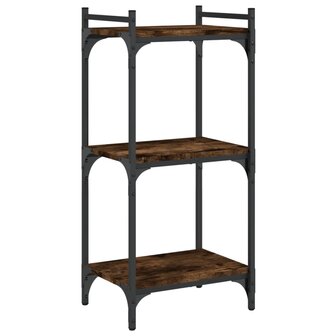 Boekenkast 3-laags 40x30x86 cm bewerkt hout gerookt eikenkleur 2