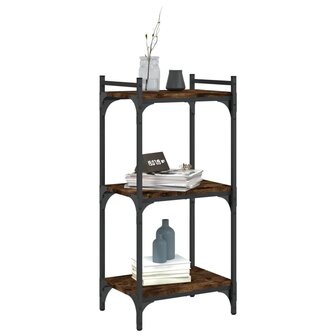 Boekenkast 3-laags 40x30x86 cm bewerkt hout gerookt eikenkleur 3