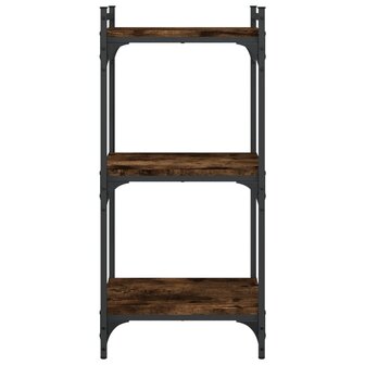 Boekenkast 3-laags 40x30x86 cm bewerkt hout gerookt eikenkleur 4