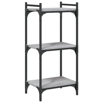 Boekenkast 3-laags 40x30x86 cm bewerkt hout grijs sonoma 2