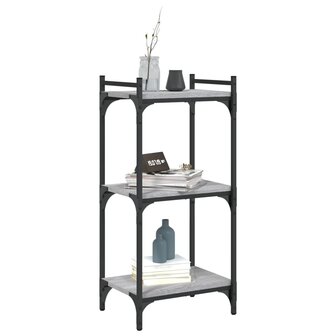 Boekenkast 3-laags 40x30x86 cm bewerkt hout grijs sonoma 3