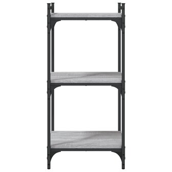 Boekenkast 3-laags 40x30x86 cm bewerkt hout grijs sonoma 4