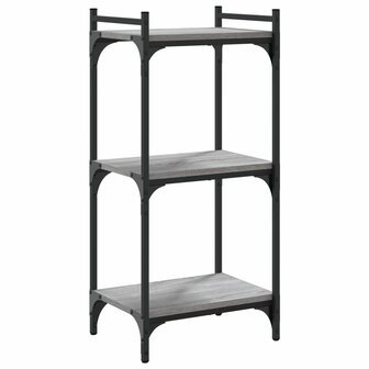 Boekenkast 3-laags 40x30x86 cm bewerkt hout grijs sonoma 6