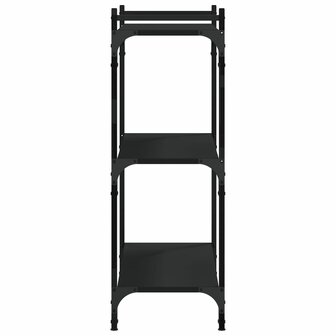 Boekenkast 3-laags 80x30x86 cm bewerkt hout zwart 5