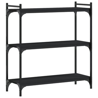 Boekenkast 3-laags 80x30x86 cm bewerkt hout zwart 6