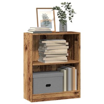 Boekenkast 60x24x76 cm bewerkt hout oud houtkleurig 1